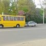 В Севастополе полицейский автомобиль врезался в маршрутку