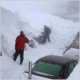 На востоке Крыма в снегах застряла машина расчистки дорог от снега