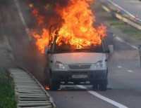 На трассе в Крыму загорелся грузовик