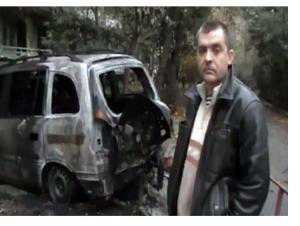 В Ялте сожгли автомобиль активиста «Дорожного контроля». Он подозревает гаишников