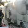 В Севастополе загорелся маршрутный автобус: тушили всем миром