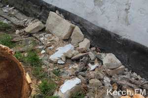 В Керчи упавшее дерево разрушило частное здание