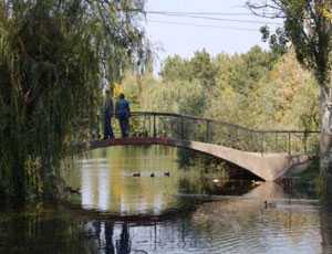 В симферопольском парке Гагарина чистят пруд к Дню города и готовятся к реконструкции