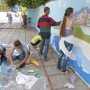 Юные художники в Алуште разрисовали городскую стену