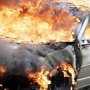 На крымской трассе сгорели два столкнувшихся автомобиля