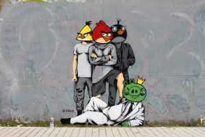 Крымский Шарик изобразил «злых птиц» из популярной игры