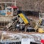 В Столице Крыма грузовик упал в котлован на стройке
