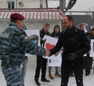 В Столице Крыма провели акцию в поддержку «Беркута»