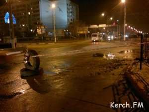 В Керчи из-за порыва водовода подмерзает дорога