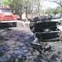 На востоке Крыма после аварии сгорела машина