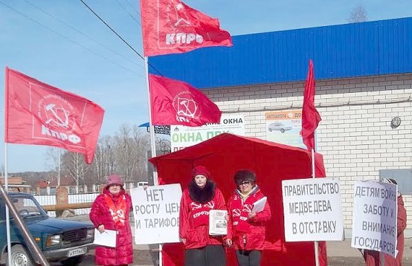 Ивановская область. Коммунисты Кинешемского района провели пикет с требованием отставки правительства Медведева