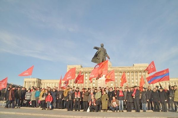 В Ленинграде прошёл торжественный митинг по случаю 145-й годовщины со дня рождения В.И. Ленина