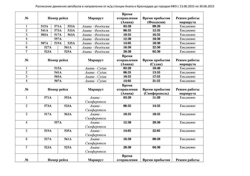 Карта движения автобусов анапа