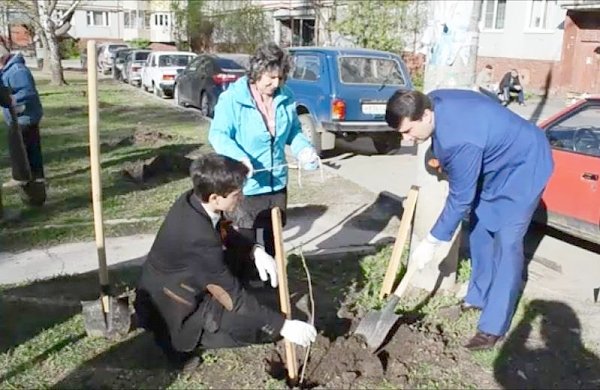 «Сирень Победы». Олег Лебедев организовал в Туле в рамках акции КПРФ посадку саженцев сирени