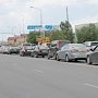На трассе Симферополь-Феодосия образовалась автомобильная пробка (ВИДЕО)