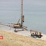 На строительстве керченского моста забили сваи, чтобы испытать грунты