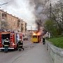 В центре Севастополя загорелся автобус