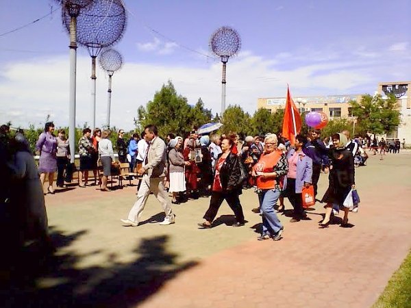 В Приволжском районе Астраханской области прошло шествие в честь Дня Победы