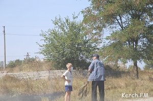 По дороге на керченскую переправу горела трава