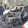 Два автомобиля сгорели в районе пункта пропуска на границе Крыма с Украиной