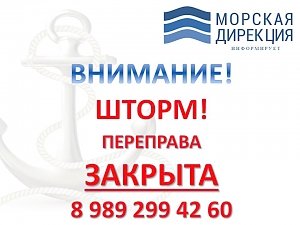 Керченская переправа приостановила свою работу из-за непогоды