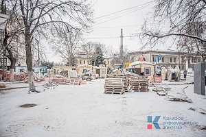 Даже снег не скрыл следы некачественной реконструкции центра Симферополя