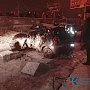 В ночное время в Крыму о бетонное ограждение разбился автомобиль. Два человека погибли