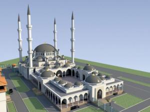 Видео строительства Соборной мечети с высоты