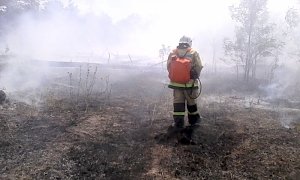 Крымские пожарные на выходных потушили почти 50 возгораний сухостоя