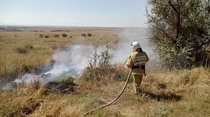 Пожарные Крыма продолжают ежедневную борьбу с возгоранием сухой растительности на полуострове