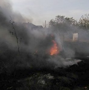 Днём ранее в Ленинском районе горела сухая трава