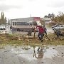 Штормовой ветер повалил тополя на трассе Симферополь-Севастополь