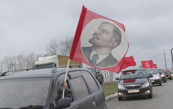 Тульская область. Коммунисты продолжают проводить автопробеги в честь 100-летней годовщины Великого Октября