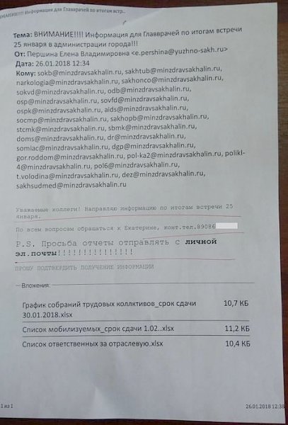Администрация Южно-Сахалинска требует предоставить данные избирателей-врачей
