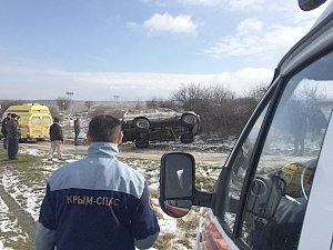 Девушка за рулём Pajero «улетела» в кювет в Белогорском районе