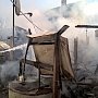В селе Золотое поле Кировского района горел сарай и взорвался газовый баллон
