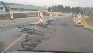 Госкомитет дорожного хозяйства РК выясняет, почему провалилась новая дорога под Симферополем