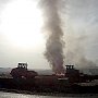 В районе строительства автоподходов к Крымскому мосту в Керчи произошёл пожар
