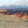В Крыму продолжает загораться сухая трава