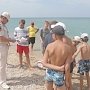 Инспекторы ГИМС проводят выездные занятия в детских оздоровительных лагерях Севастополя