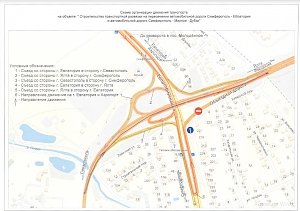 В районе строящегося путепровода в столице Крыма вновь меняется схема движения