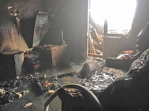 На пожаре в г. Щелкино было эвакуировано 10 человек, среди них 2 ребенка
