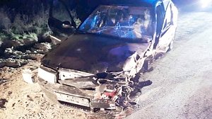 В ночное время на Керченской трассе произошло дорожно-транспортное происшествие, одного из водителей пришлось деблокировать из авто