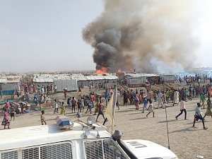 Офицер российской полиции принял участие в локализации пожара в Республике Южный Судан в составе одного из подразделений Миссии ООН