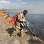 Крымские спасатели ликвидировали крупный пожар на пшеничном поле
