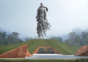 Начался завершающий этап монтажа центральной фигуры Ржевского мемориала Советскому солдату