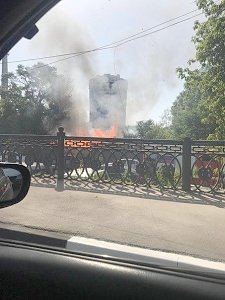 В центре Симферополя произошёл пожар