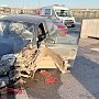 Водитель иномарки врезался в бетонный блок на подъезде к Крымскому мосту